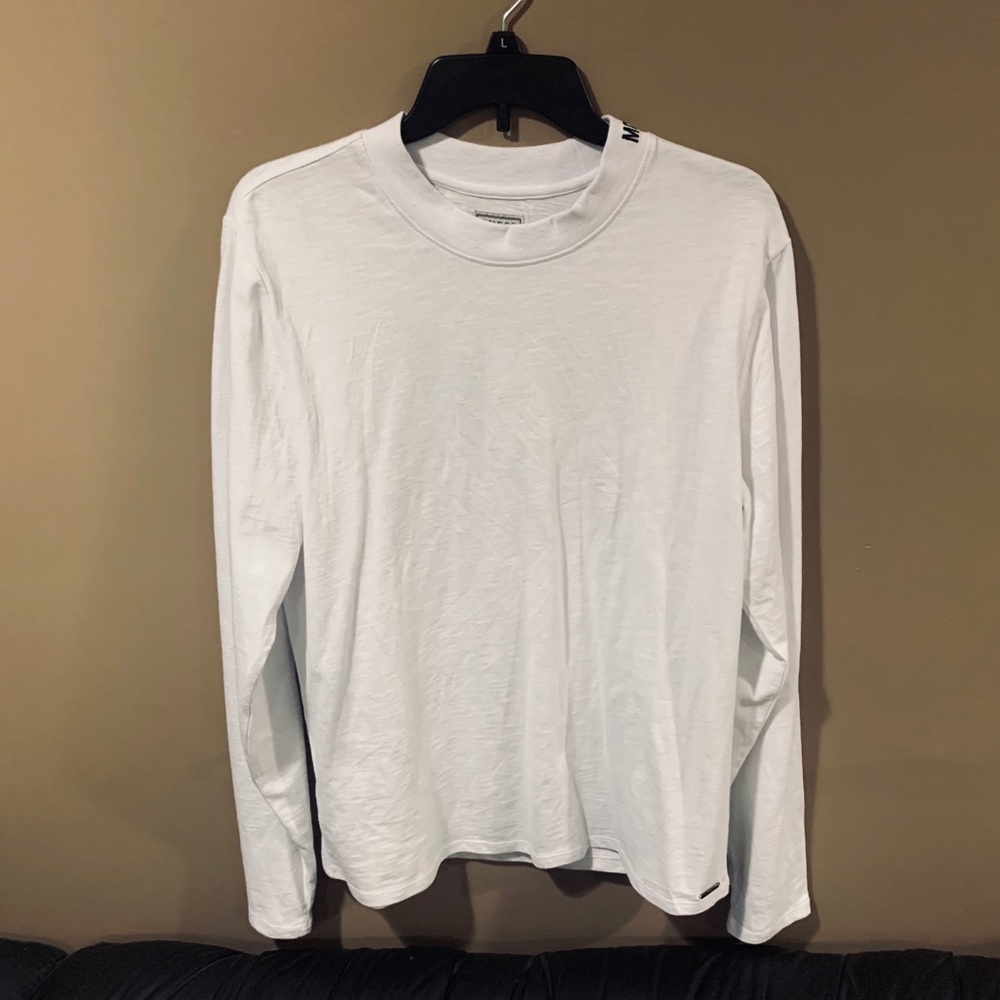 Guess Men David-Mock Neck White Tee Size M
